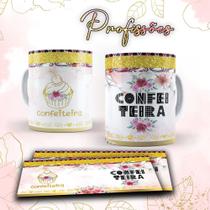Caneca profissões glitter - Confeiteira