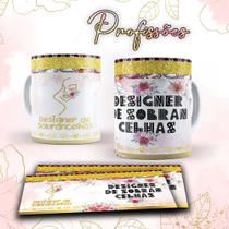 Caneca profissões glitter - Design de sobrancelhas