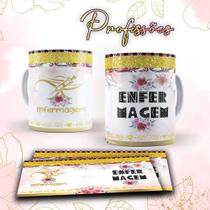 Caneca profissões glitter - Enfermagem