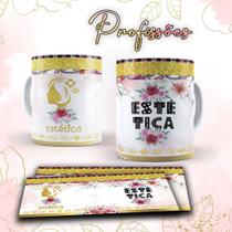 Caneca profissões glitter - Estética