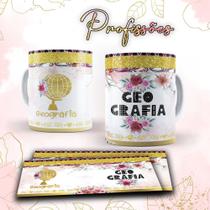 Caneca profissões glitter - Geografia