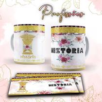 Caneca profissões glitter - História