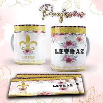 Caneca profissões glitter - Letras