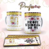 Caneca profissões glitter - Profissinal de TI