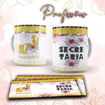 Caneca profissões glitter - Secretária