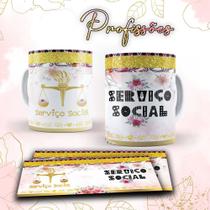 Caneca profissões glitter - Serviço Social Caneca profissões glitter - Serviço Social