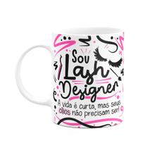 Caneca Profissões - Sou Lash Designer - branca - JPS INFO