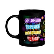 Caneca Proteção - Sinto muito - Sou grato - Te amo - Preta Caneca Proteção - Sinto muito - Sou grato - Te amo - Preta
