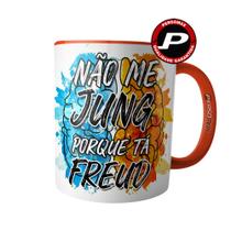 Caneca Psicologia Frase Não Me Jung Porque Tá Freud - Presente para Psicólogo e Psicóloga