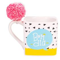 Caneca quadrada com pompom Fun colors