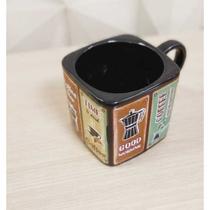 Caneca Quadrada Porcelana Chá Café 220ml Exclusiva - Coffee Vintage Cores Cor:Preta Caneca Quadrada Porcelana Chá Café 220ml Exclusiva - Coffee Vintage Cores Cor:Preta