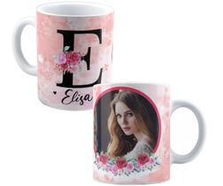 Caneca qualquer nome e inicial personalizados com foto