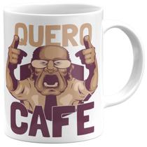 Caneca quero café presente divertido meme engraçado