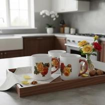 Caneca redonda 300 ml dec.flores Caneca redonda 300 ml dec.flores