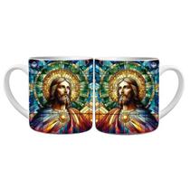 Caneca Religiosa Jesus em Vitral Fé, Arte e Inspiração