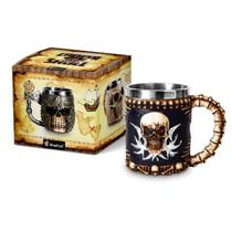 Caneca Resina Caveira Preta 5779