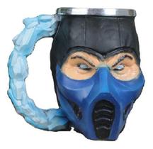 Caneca Resina E Alumínio 3D Sub Zero Mortal Kombat