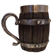Caneca Resinada Viking Barril Medieval Madeira Rustica 600ml Caneca Resinada Viking Barril Medieval Madeira Rustica 600ml