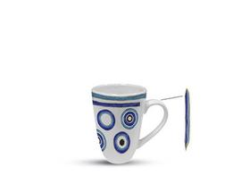 CANECA RETO OLHO GREGO AZUL -1º Linha - CERÂMICA SCALLA- 6.9789