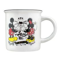 Caneca Retrô Love Mickey e Minnie 300ml em Porcelana ST68748 - Ndi