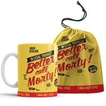Caneca Rick and Morty Better Call Morty com saquinho