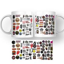 Caneca Rock Bandas Clássicas 325ml - Presente Perfeito para Fãs de Rock Caneca Rock Bandas Clássicas 325ml - Presente Perfeito para Fãs de Rock