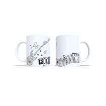 Caneca rock notas musicais