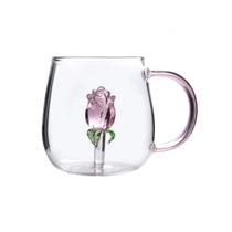 Caneca Rosa 3D Borossilicato 350ml Allmix