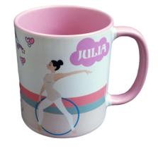 Caneca Rosa Personalizada Ginasta e Unicórnio - Com Nome Caneca Rosa Personalizada Ginasta e Unicórnio - Com Nome