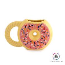 Caneca Rosquinha Donuts 3D de Cerâmica Decoração 350ml