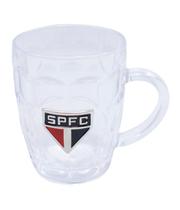 Caneca São Paulo Fc Brasão De Metal 400Ml Vidro