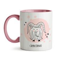 Caneca Signo - Capricornio Alça e Interior Rosa