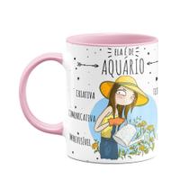 Caneca Signos B-pink - Ela é de Aquário
