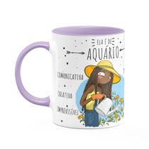 Caneca Signos Cartoon - Ela é de Aquário - B-lilac - M2 Caneca Signos Cartoon - Ela é de Aquário - B-lilac - M2