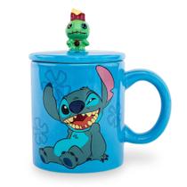 Caneca Silver Buffalo Lilo & Stitch Wink Ohana 530 ml com tampa Caneca Silver Buffalo Lilo & Stitch Wink Ohana 530 ml com tampa