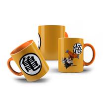 Caneca Símbolo Dragon Ball Z Laranja e Goku Criança 325mL