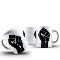 Caneca Simbolo Luta Contra Racismo Cerâmica 325ml Café Chá