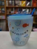 Caneca smilinguido vidro - azul vermelho 9569