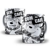Caneca Snoopy Peanuts Com Café Sem Café Porcelana Caneca Snoopy Peanuts Com Café Sem Café Porcelana