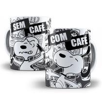 Caneca Snoopy Peanuts Com Café Sem Café Porcelana