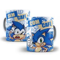 Caneca Sonic com Café Sem Café Porcelana Personalizada Caneca Sonic com Café Sem Café Porcelana Personalizada
