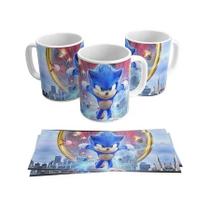 Caneca Sonic - Xícara Personalizada 325ML Porcelana Cerâmica 100% Cozinha Decoração Presente