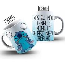 Caneca Stitch Nervoso Eu Não Tenho Um Minuto De Paz...Caneca Lilo Stitch 3D casal Ohana personalizad