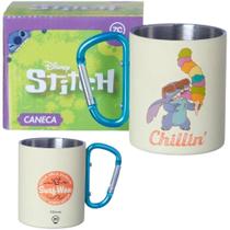 Caneca Stitch Sorvete Aço Inox Com Mosquetão Oficial Disney - Zona Criativa