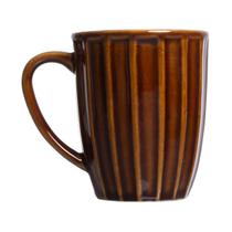 Caneca Striatto Cerâmica marrom 330ml -L Hermitage