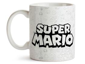 Caneca Super Mario Xícara Porcelana 325ml + Caixa Presente