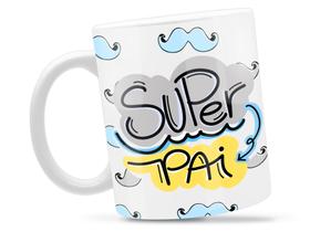 Caneca Super Pai Divertida Porcelana Xícara 325ml + Caixa Presente