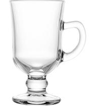Caneca Taça Avulsa Para Cappuccino 115ml de Vidro com Alça e Pé Lyor