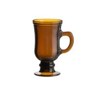 Caneca Taça Copo De Vidro Para Café Capuccino Ambar 110Ml