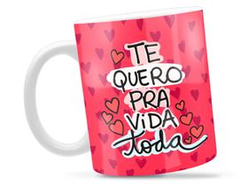 Caneca Te Quero Divertida Porcelana Xícara 325ml + Caixa Presente Caneca Te Quero Divertida Porcelana Xícara 325ml + Caixa Presente